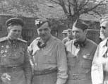 Two Russian officers, Major Dolan, J.W. and a friend